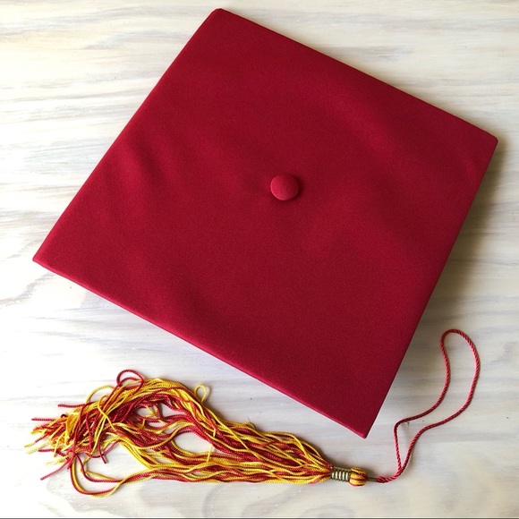 Red Graduation Cap & Gown W/ Red & Gold Tassel Unisex (Size 5'-10" - 6'-0") - Picture 6 of 16